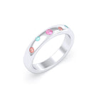 Bague Elisa en or blanc 18 carats – pierres fines et précieuses au choix Saphirs roses - Saphirs pêches - Tourmalines paraiba