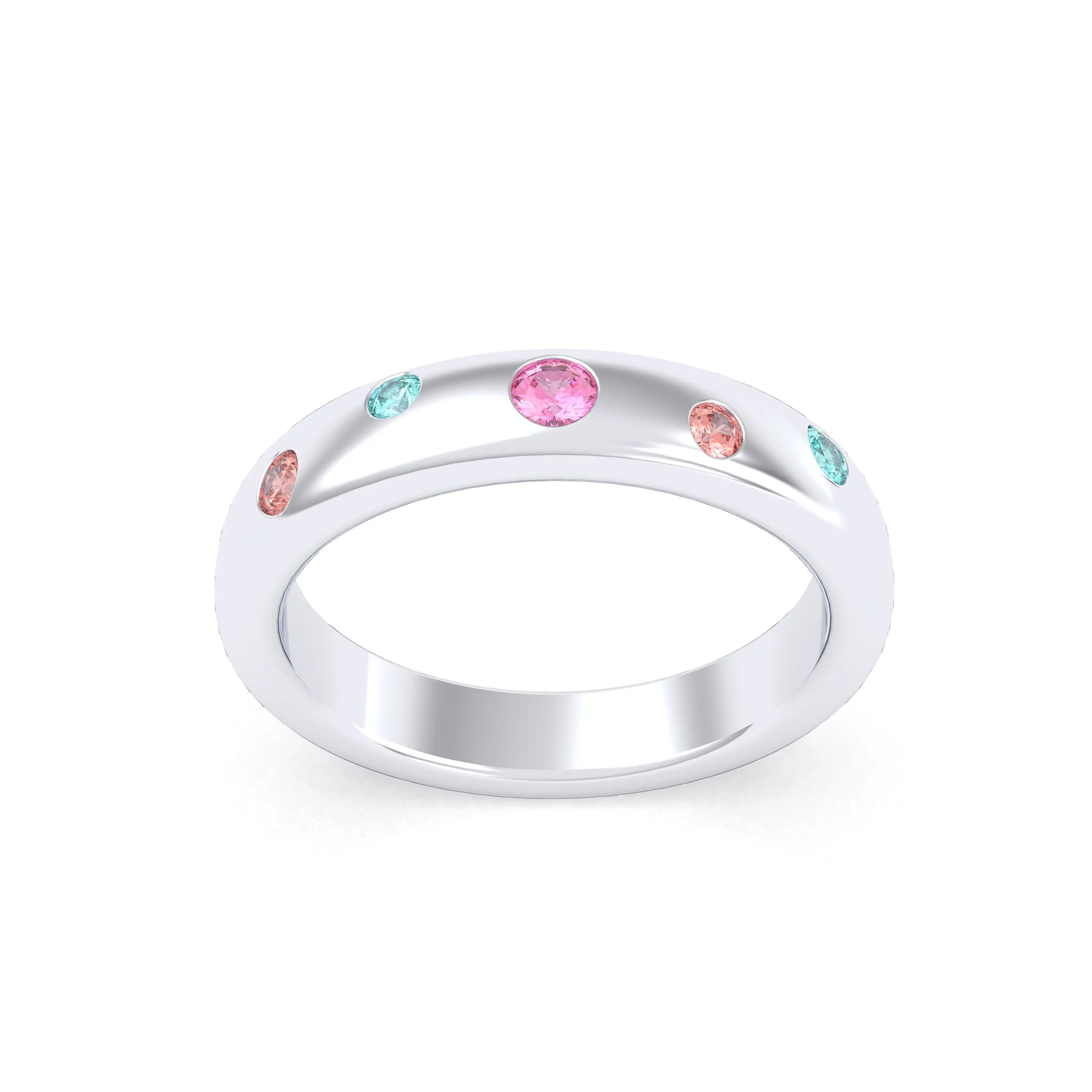 Bague Elisa en or blanc 18 carats – pierres fines et précieuses au choix