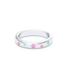 Bague Elisa en or blanc 18 carats – pierres fines et précieuses au choix