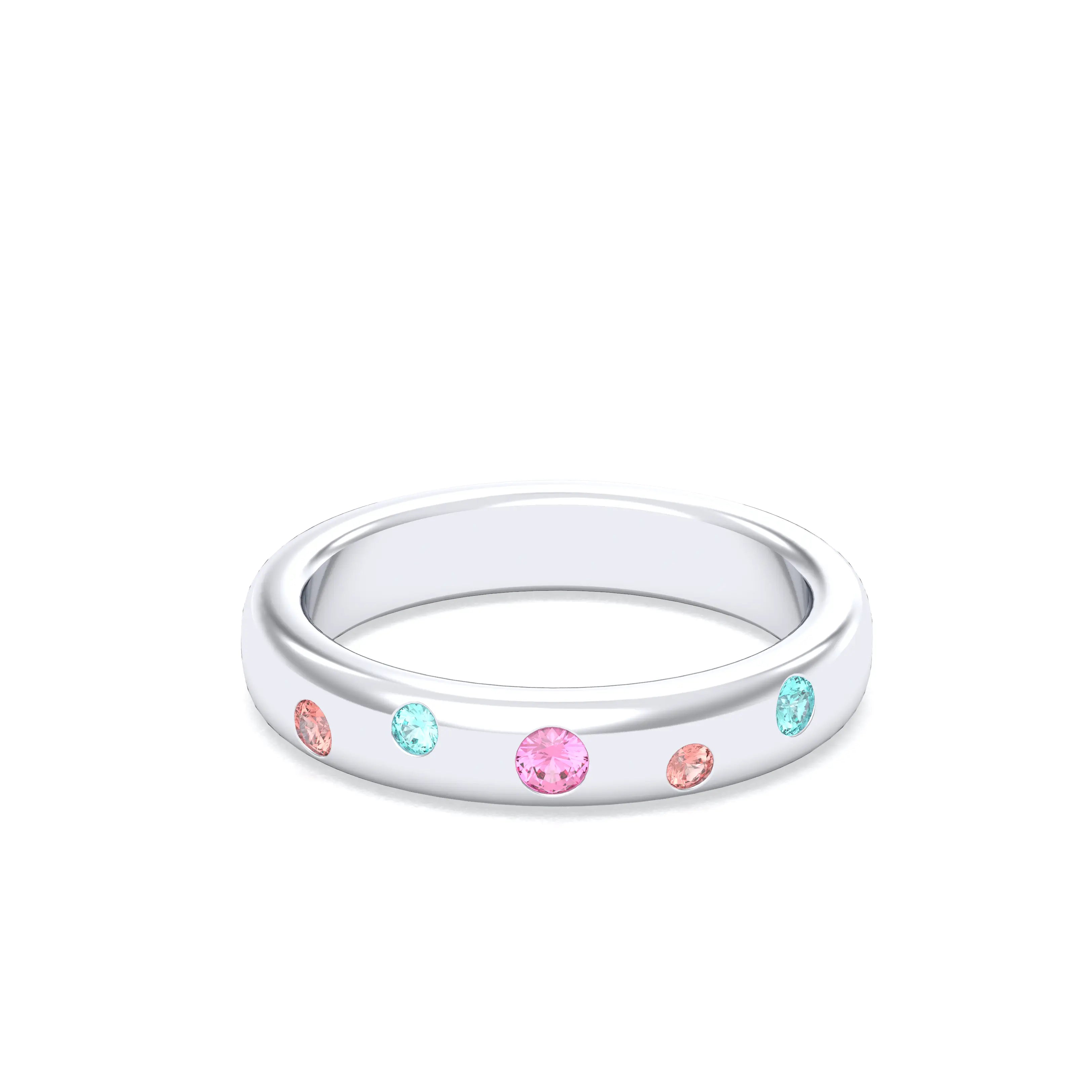 Bague Elisa en or blanc 18 carats – pierres fines et précieuses au choix