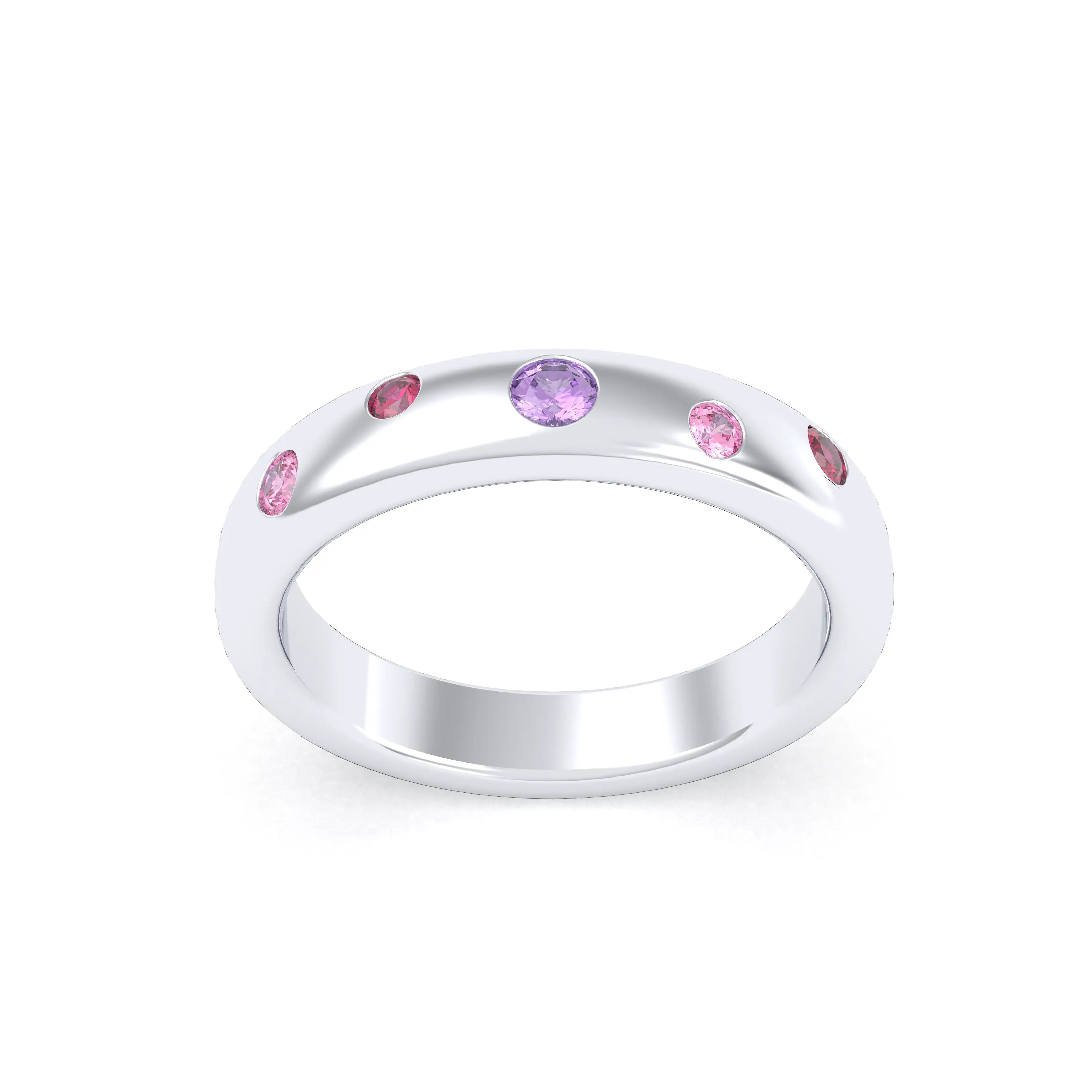 Bague Elisa en or blanc 18 carats – pierres fines et précieuses au choix