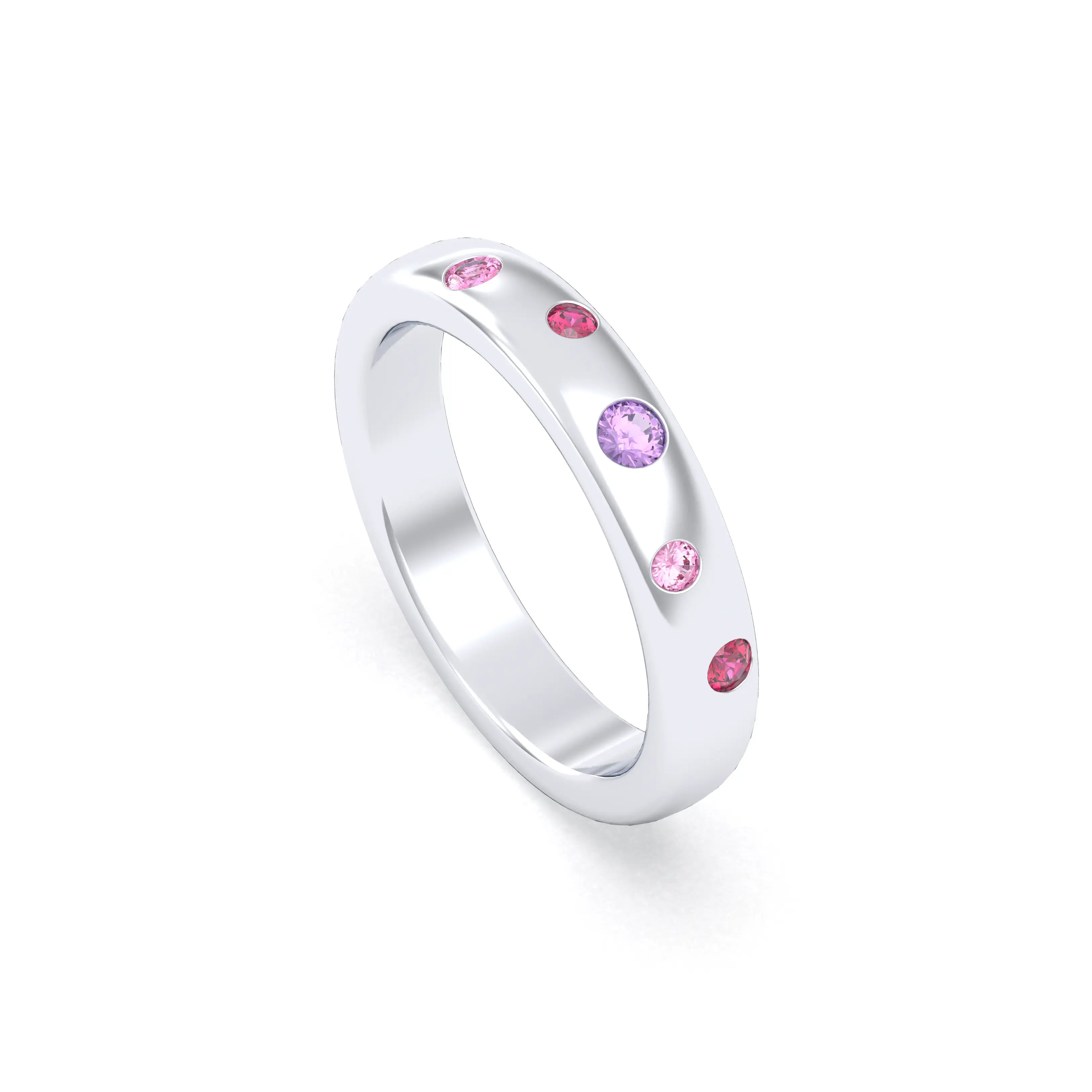 Bague Elisa en or blanc 18 carats – pierres fines et précieuses au choix