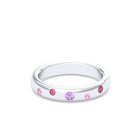 Bague Elisa en or blanc 18 carats – pierres fines et précieuses au choix