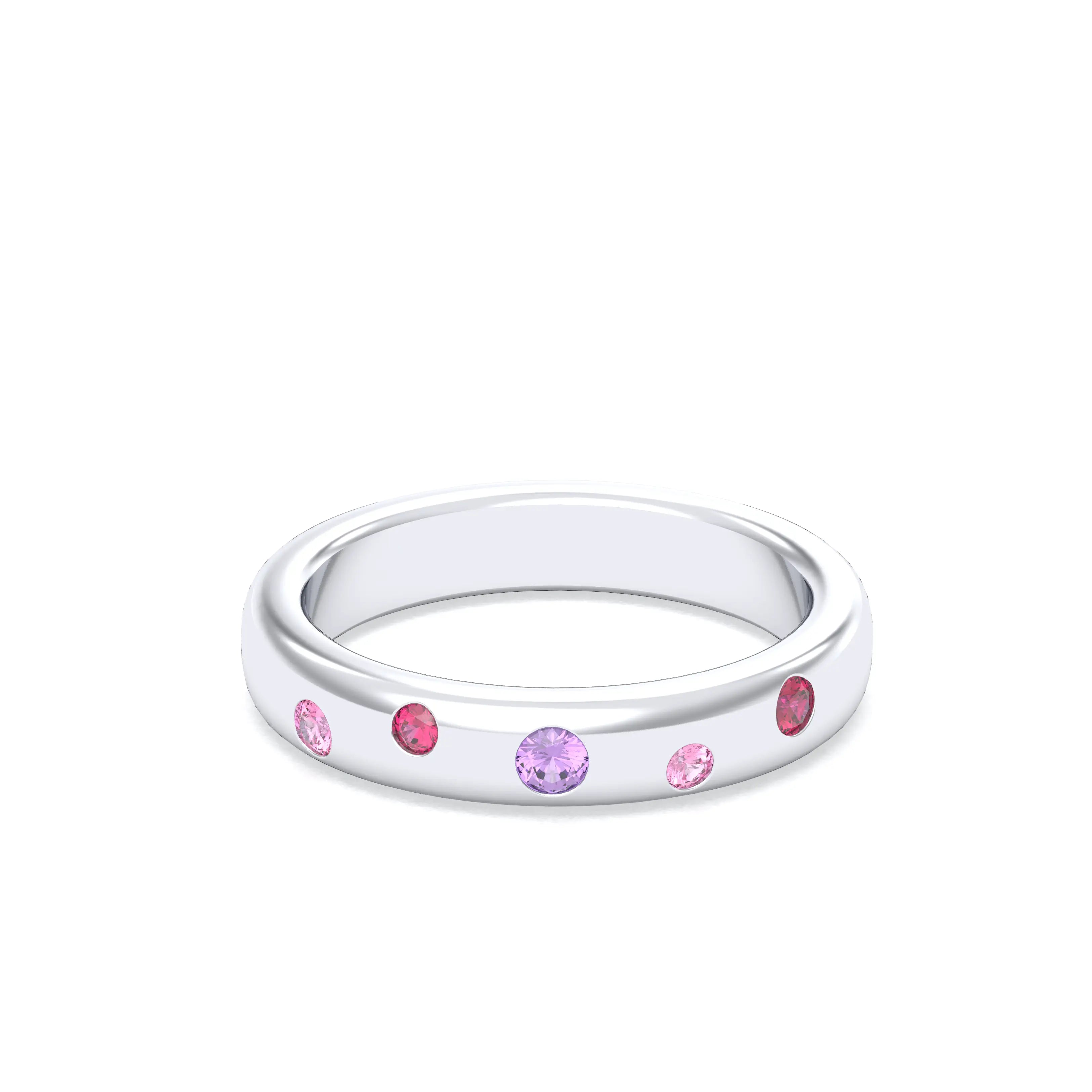 Bague Elisa en or blanc 18 carats – pierres fines et précieuses au choix