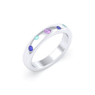 Bague Elisa en or blanc 18 carats – pierres fines et précieuses au choix Saphirs bleus - Saphirs violets - Tourmalines paraiba