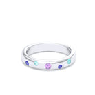 Bague Elisa en or blanc 18 carats – pierres fines et précieuses au choix