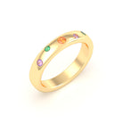 Bague Elisa en or jaune 18 carats – pierres fines et précieuses au choix Émeraudes - Grenats mandarin - Saphirs violets