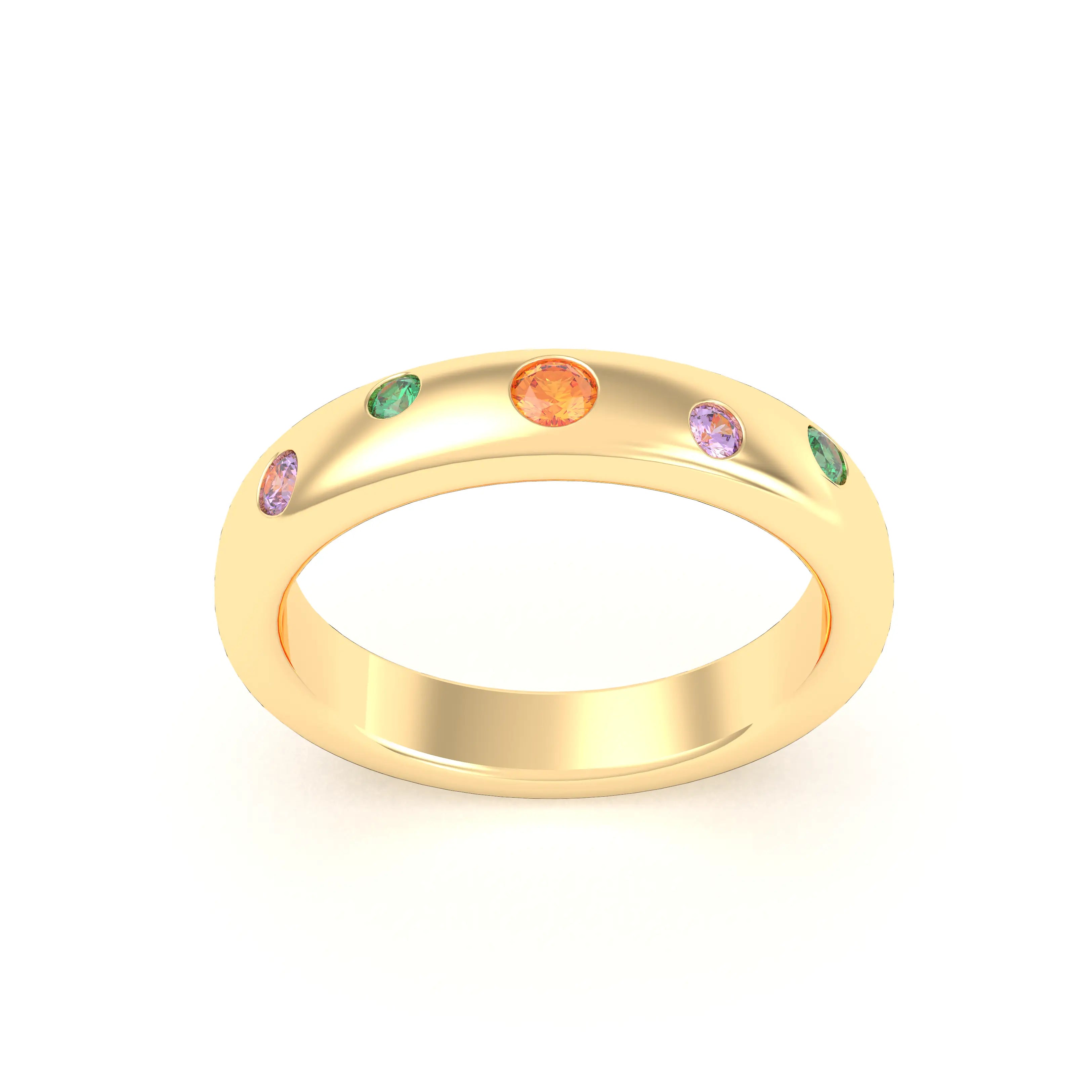 Bague Elisa en or jaune 18 carats – pierres fines et précieuses au choix