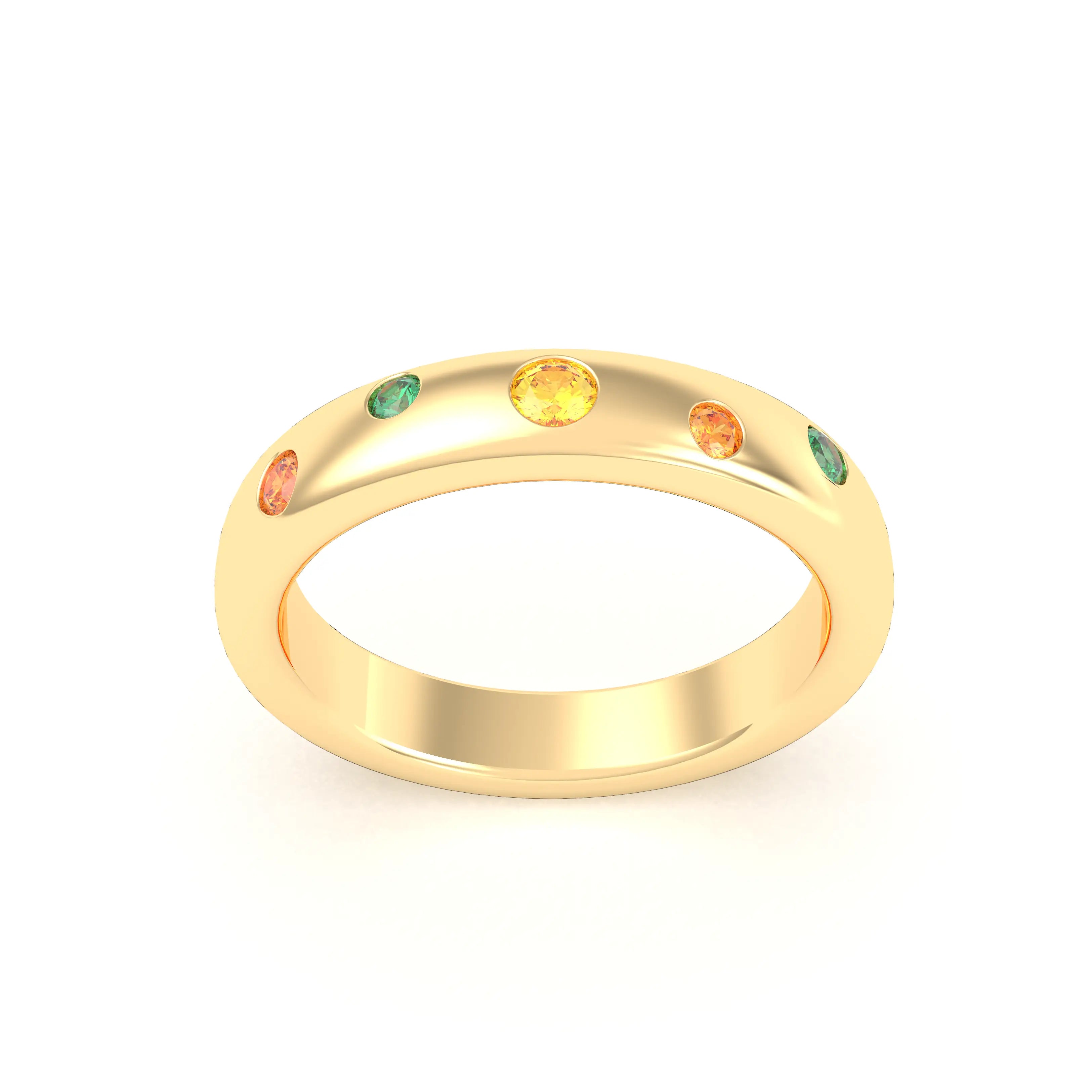 Bague Elisa en or jaune 18 carats – pierres fines et précieuses au choix
