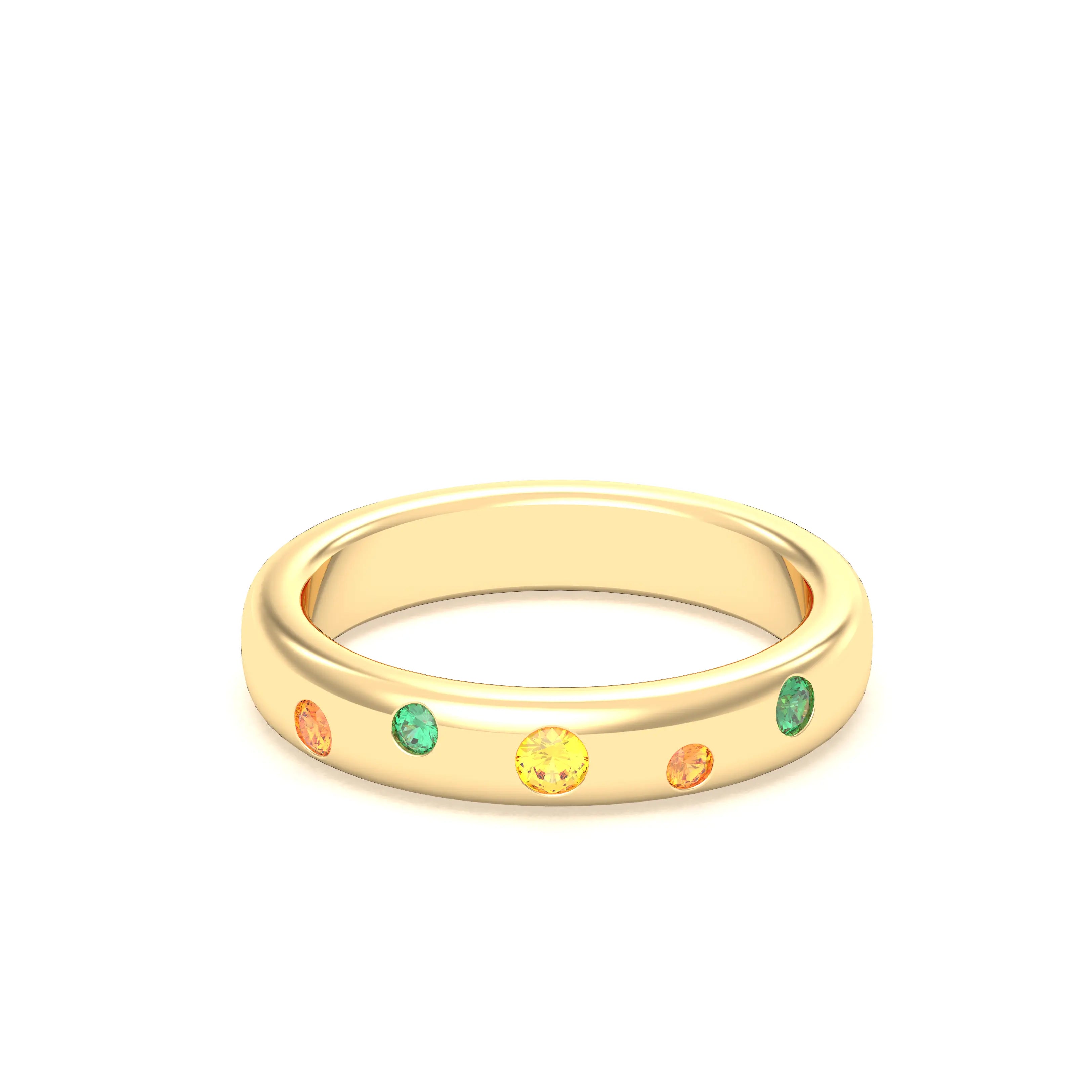 Bague Elisa en or jaune 18 carats – pierres fines et précieuses au choix