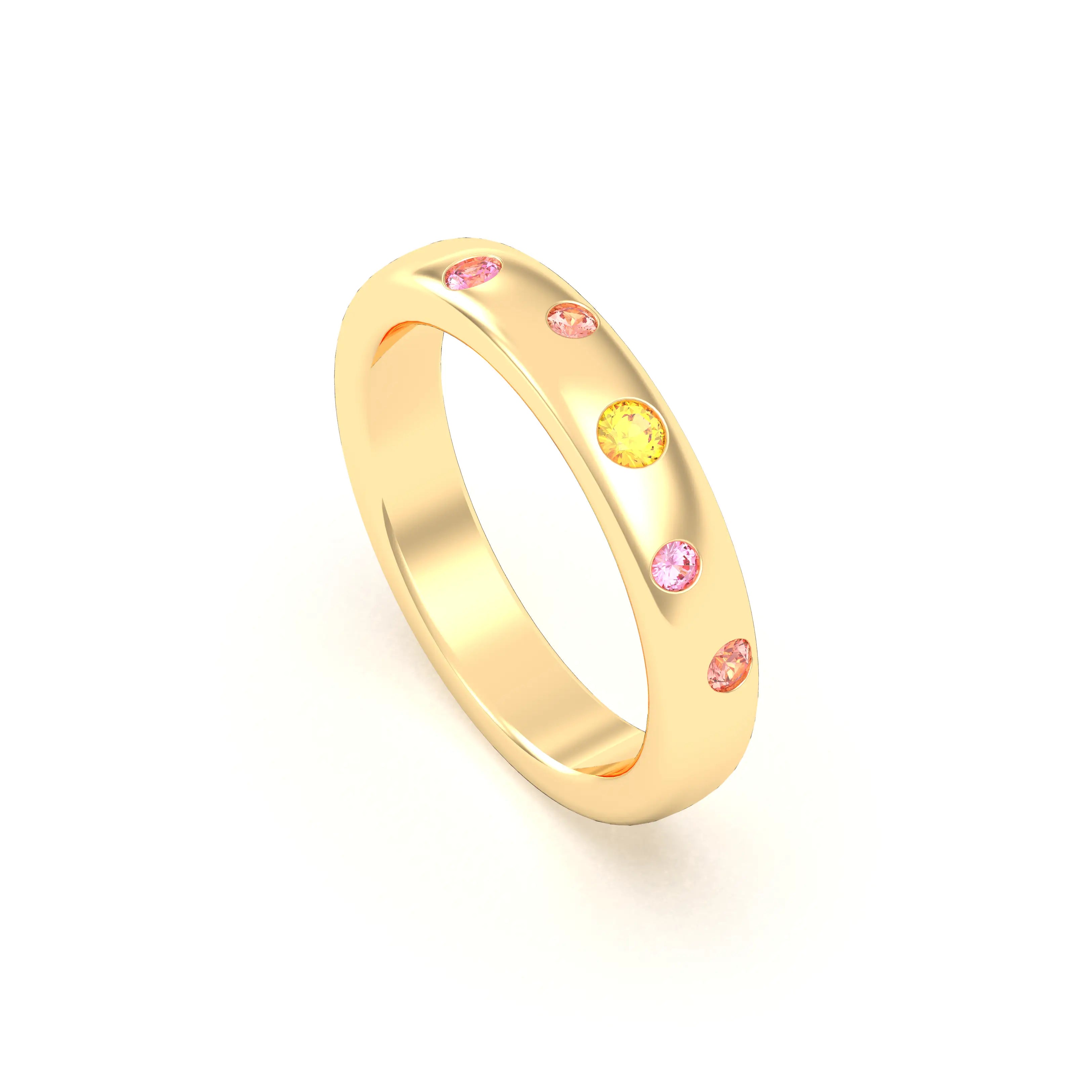 Bague Elisa en or jaune 18 carats – pierres fines et précieuses au choix
