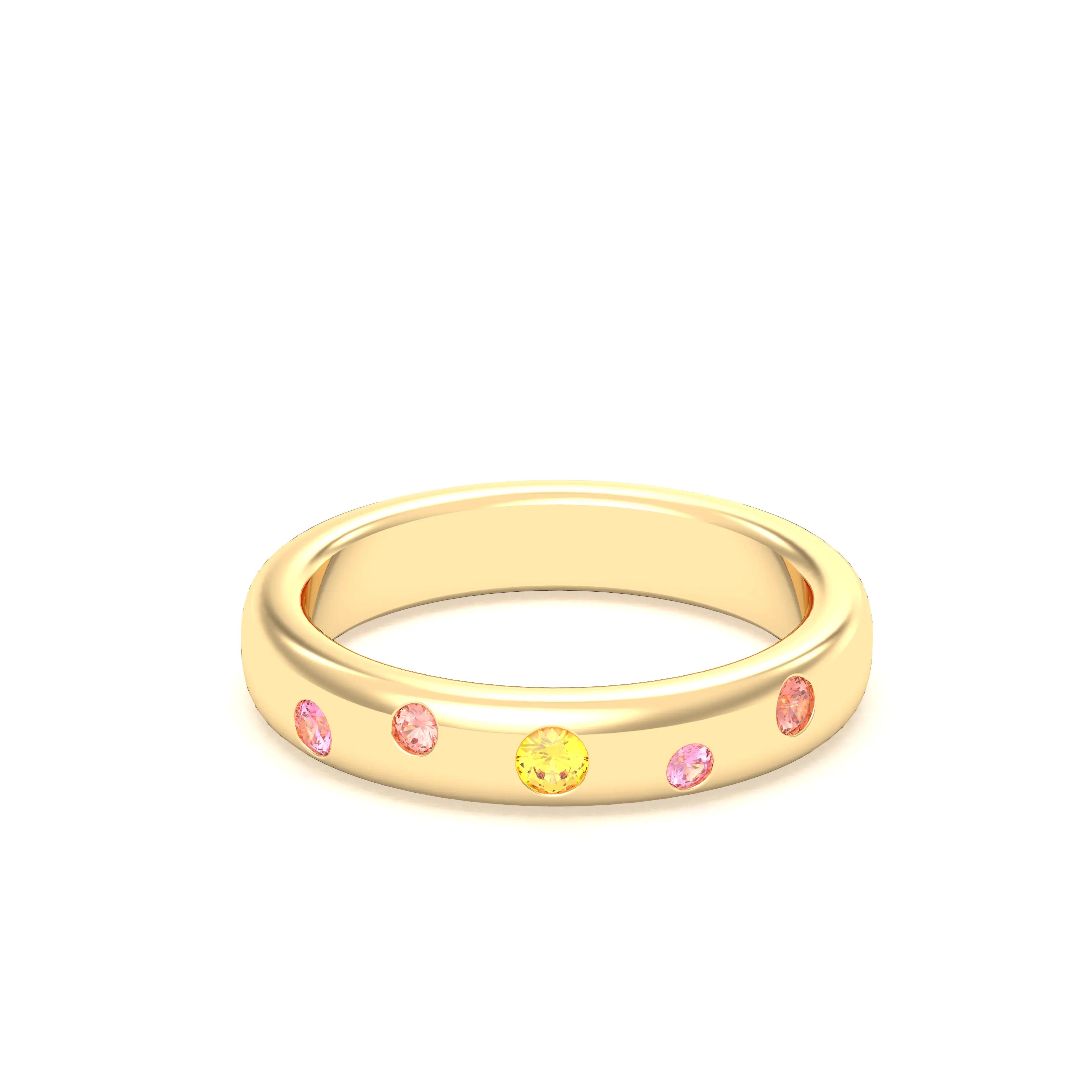 Bague Elisa en or jaune 18 carats – pierres fines et précieuses au choix