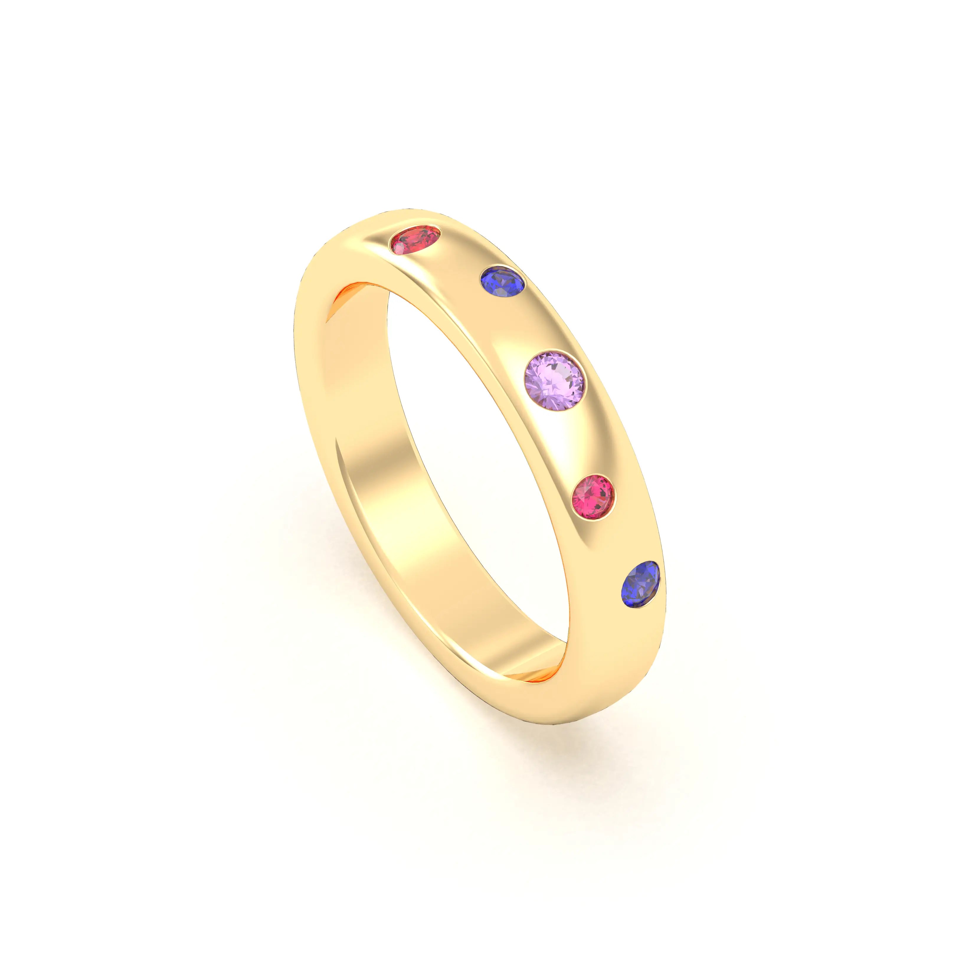 Bague Elisa en or jaune 18 carats – pierres fines et précieuses au choix