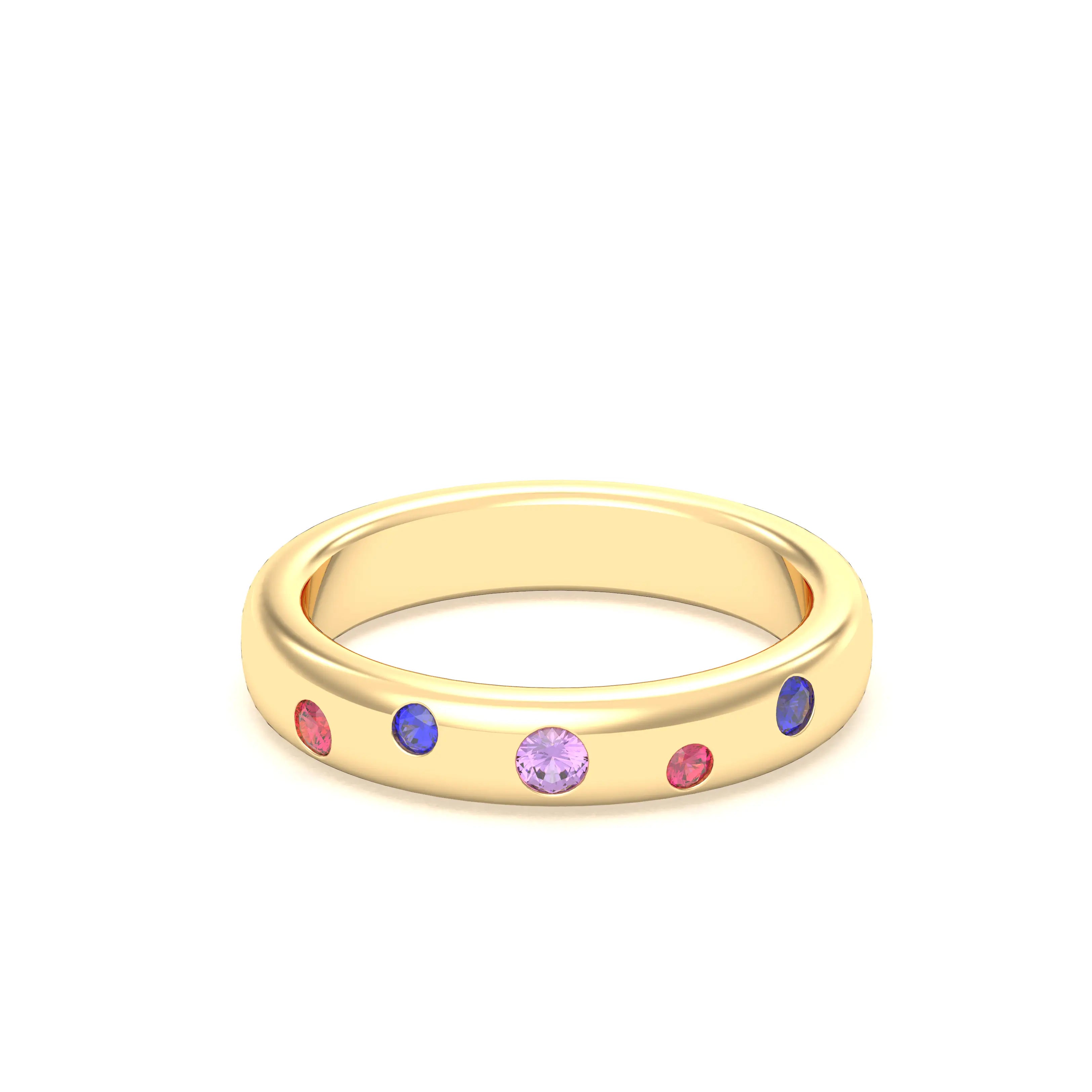 Bague Elisa en or jaune 18 carats – pierres fines et précieuses au choix