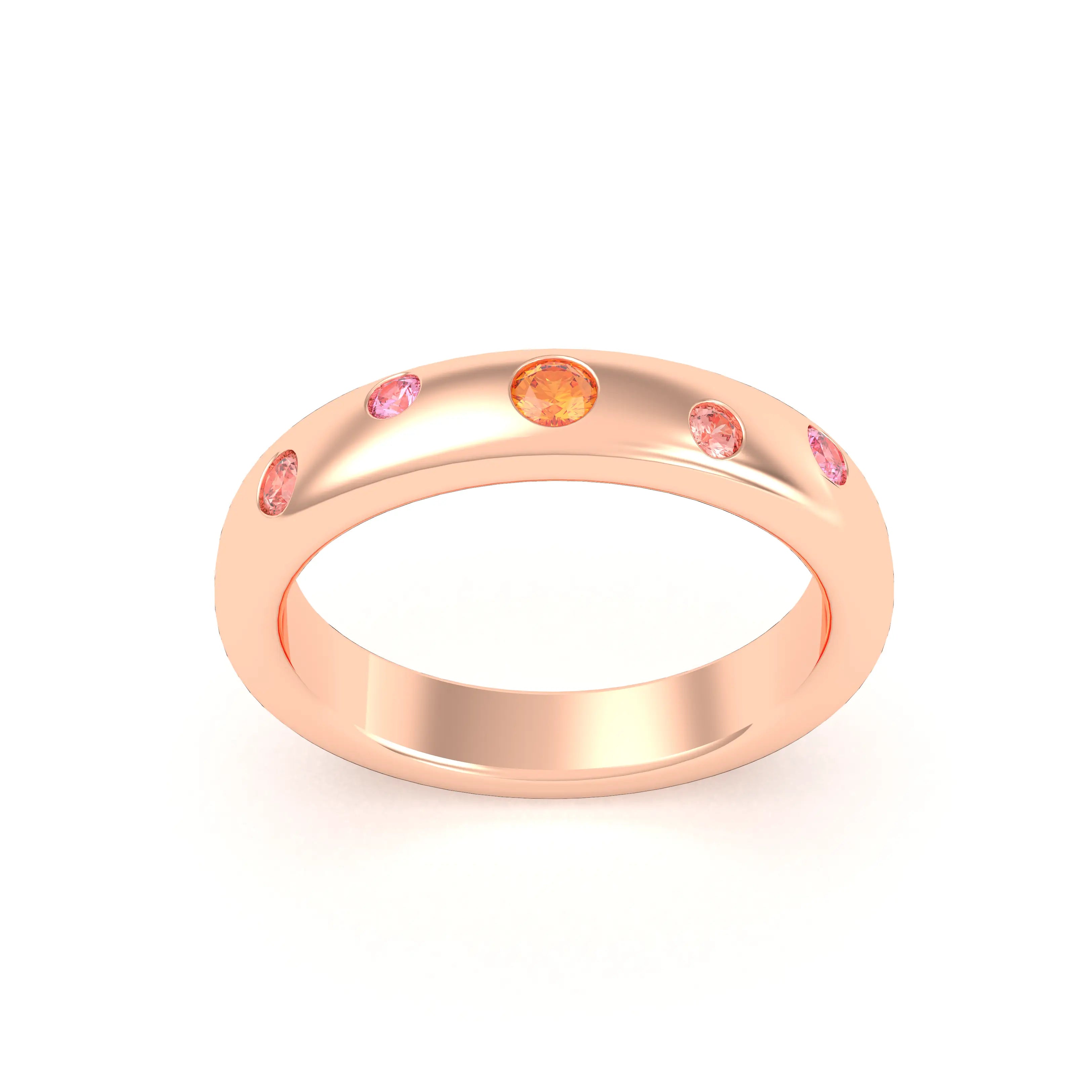 Bague Elisa en or rose 18 carats – pierres fines et précieuses au choix