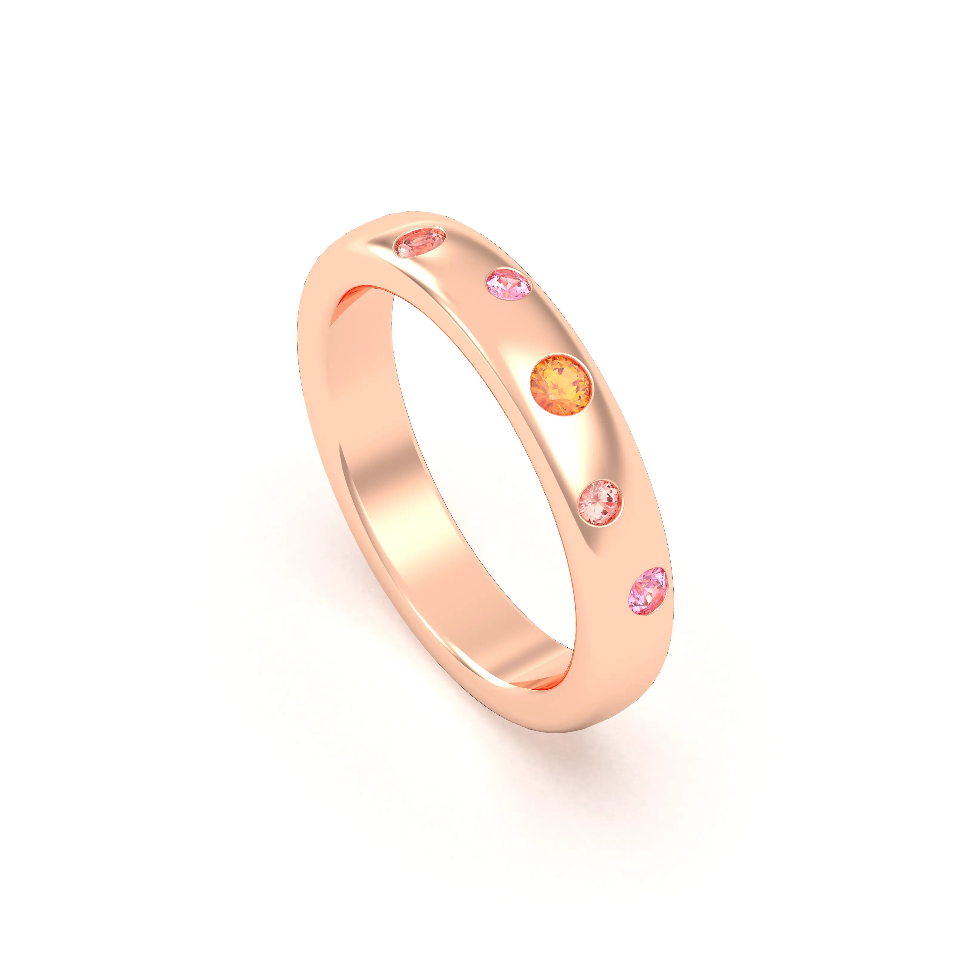 Bague Elisa en or rose 18 carats – pierres fines et précieuses au choix