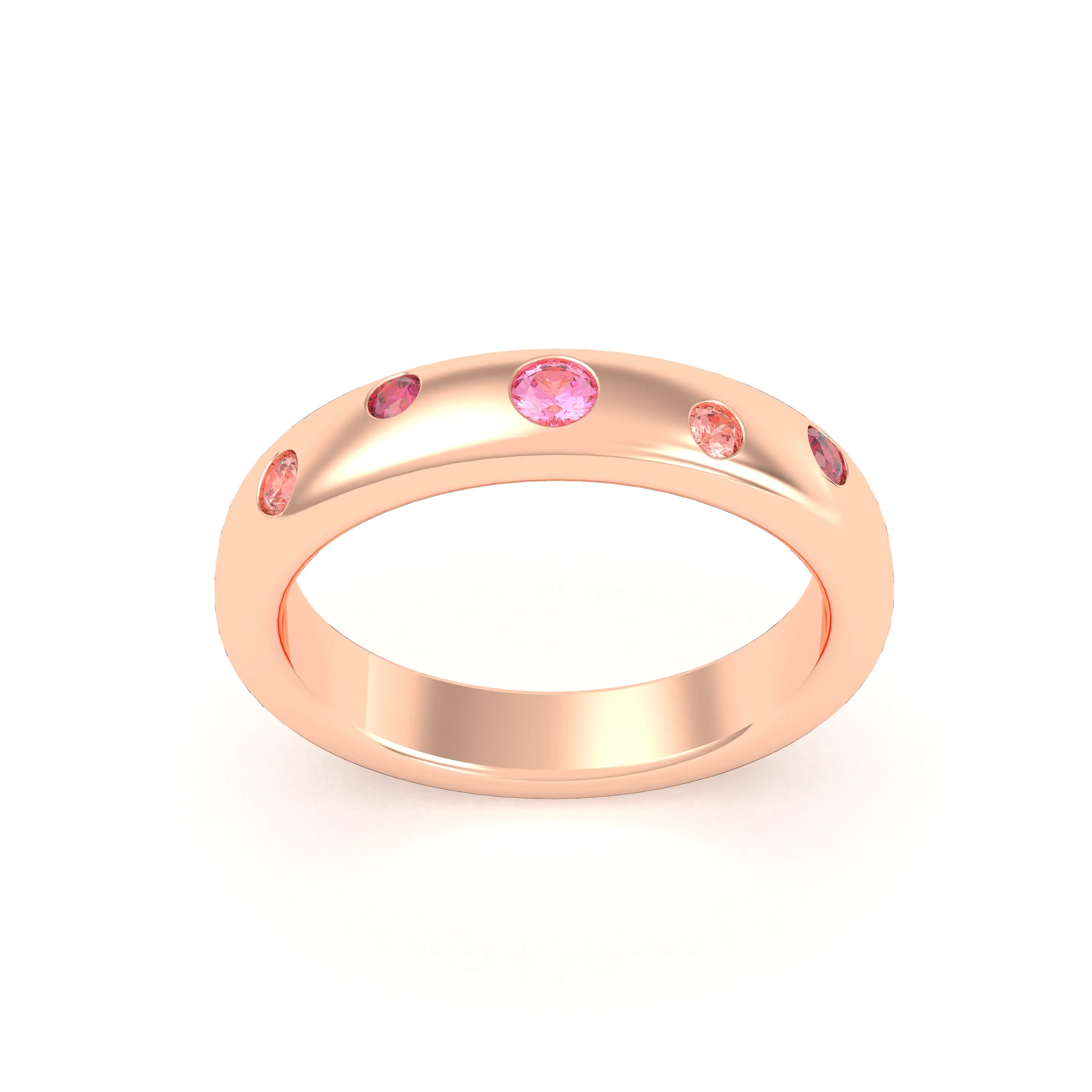 Bague Elisa en or rose 18 carats – pierres fines et précieuses au choix