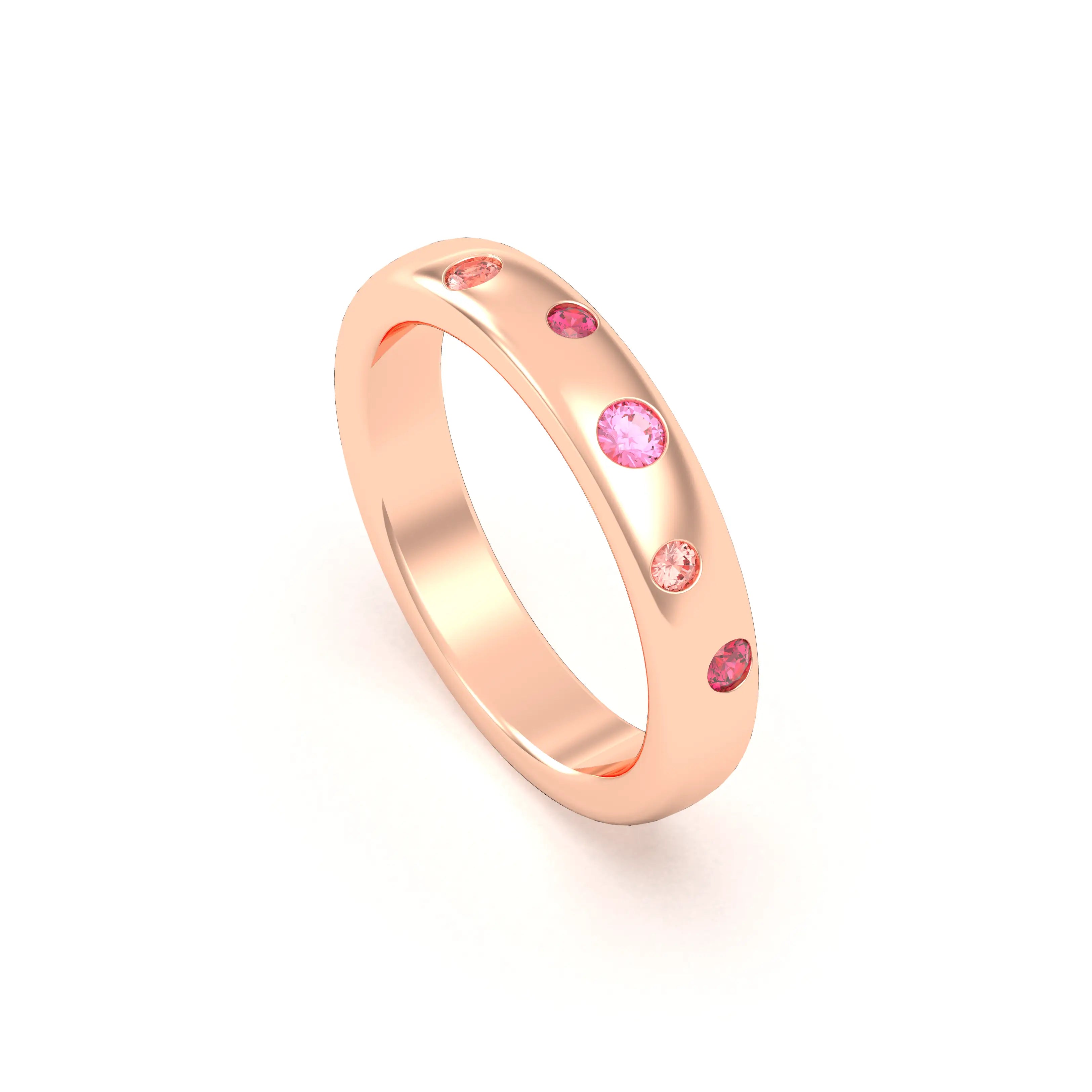 Bague Elisa en or rose 18 carats – pierres fines et précieuses au choix