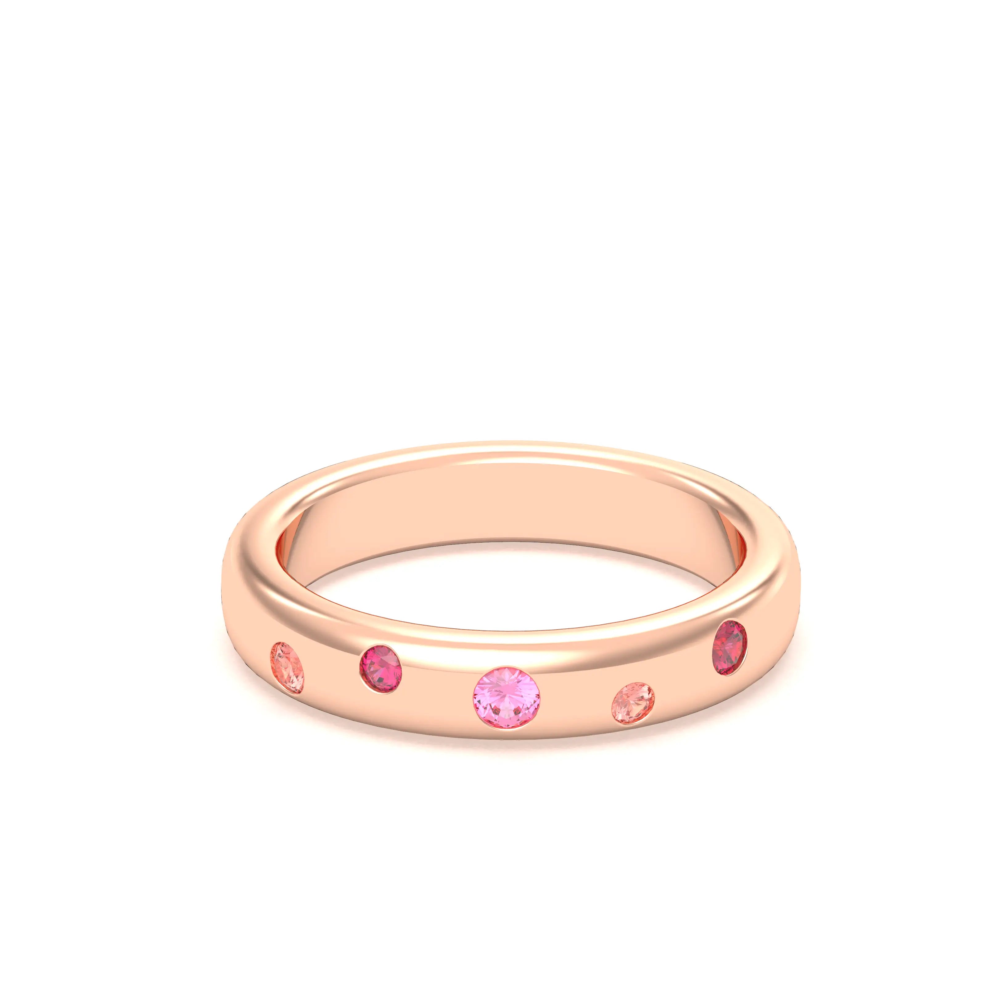 Bague Elisa en or rose 18 carats – pierres fines et précieuses au choix