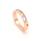Bague Elisa en or rose 18 carats – pierres fines et précieuses au choix