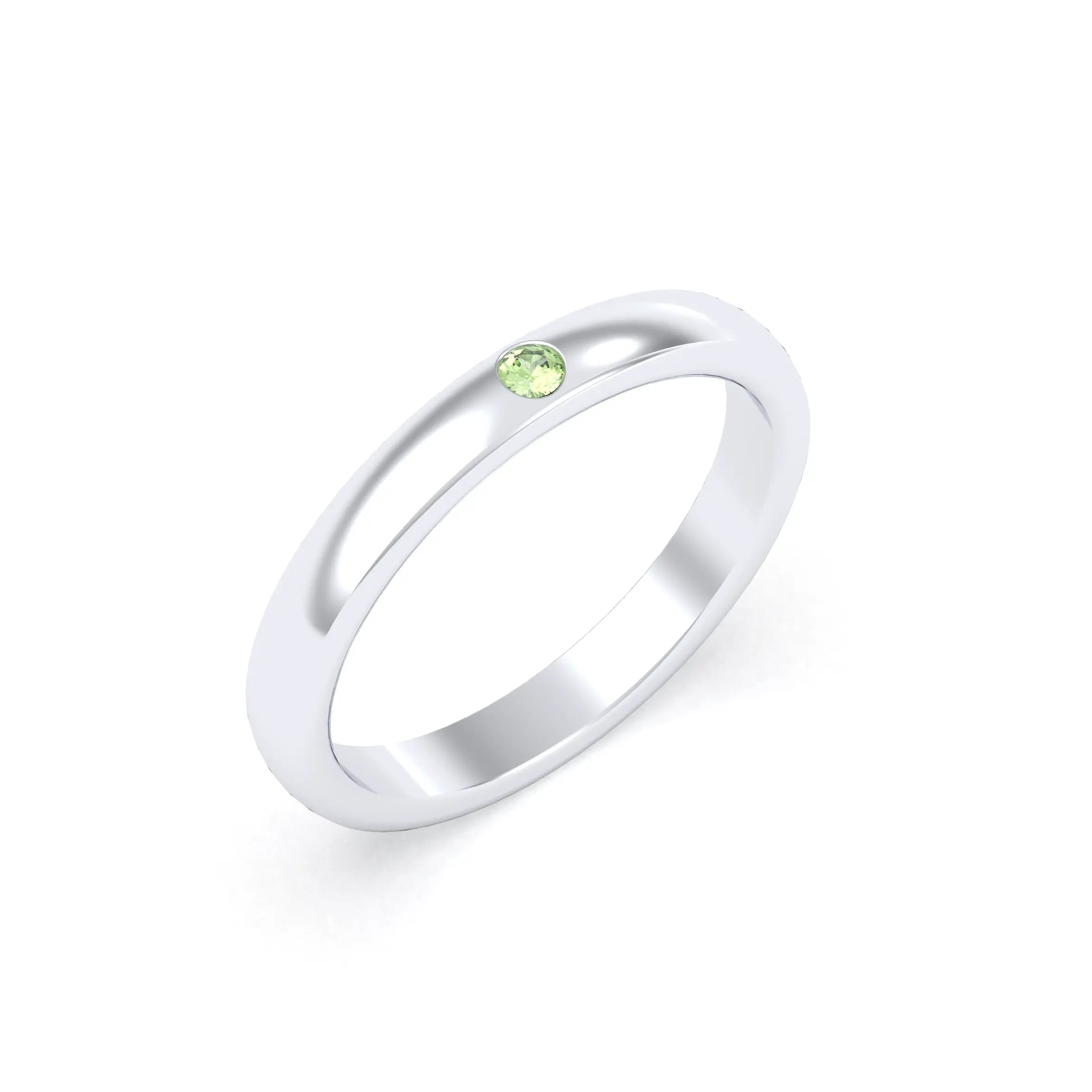 Bague Elisa Solitaire – L'Essence de l'Argent 950 et son Point de Lumière Péridot
