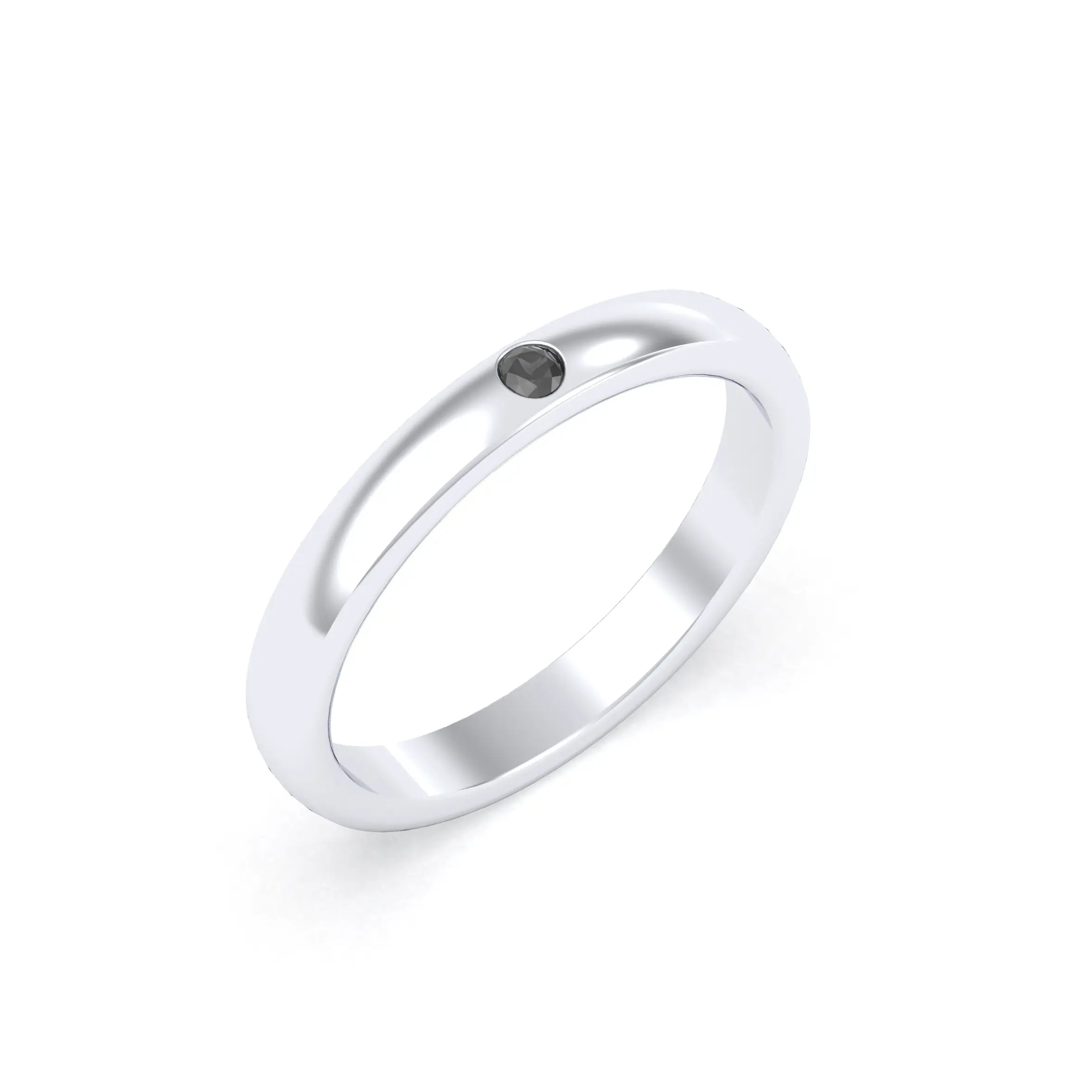 Bague Elisa Solitaire – L'Argent 950 sublimé par les Pierres Précieuses Diamant noir