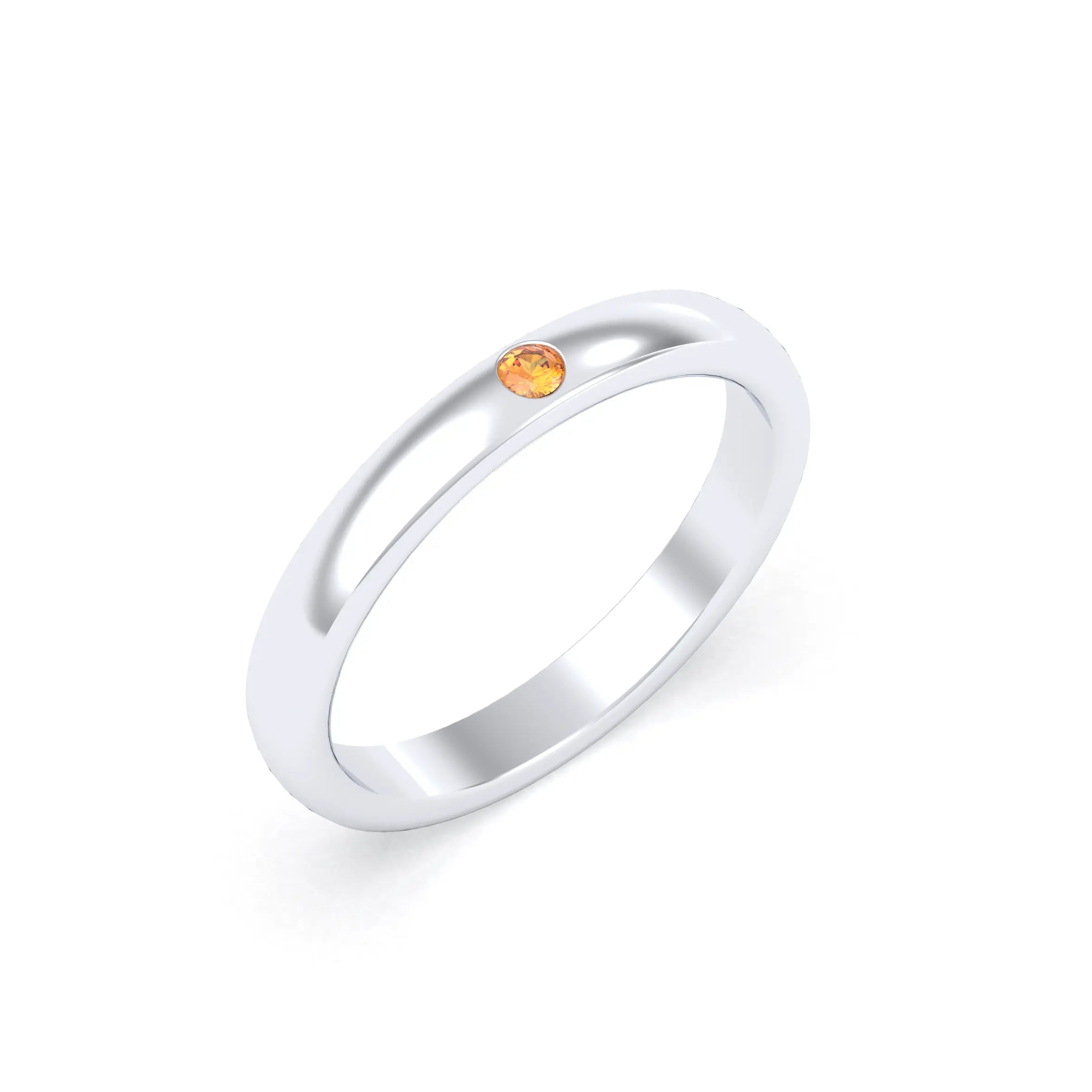 Bague Elisa Solitaire – L'Argent 950 sublimé par les Pierres Précieuses Grenat spessartite