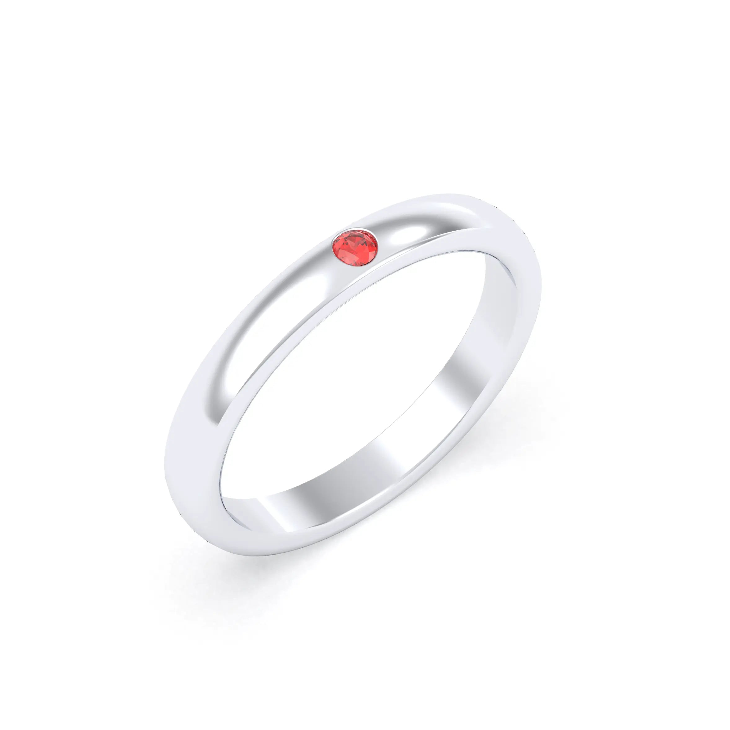 Bague Elisa Solitaire – L'Argent 950 sublimé par les Pierres Précieuses Saphir rouge
