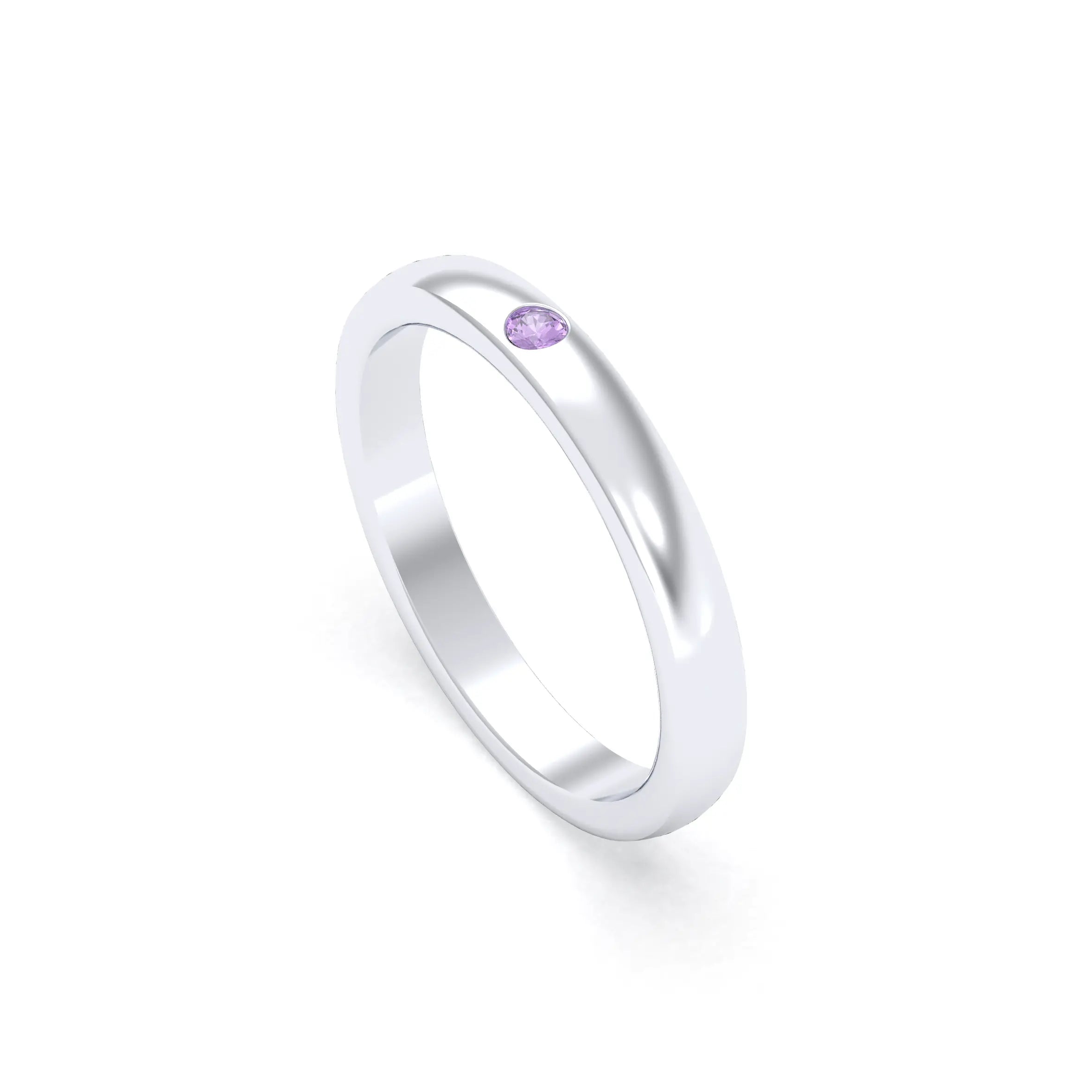 Bague Elisa Solitaire – L'Argent 950 sublimé par les Pierres Précieuses