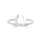Bague fer à cheval pavé de zircons en argent 925