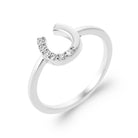 Bague fer à cheval pavé de zircons en argent 925