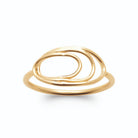 Bague fil d’or deux ellipses ouvertes concentriques en plaqué or