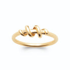 Bague fil d’or enroulé en spirale serrée plaqué or, vue de face