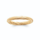 Bague fils d’or torsadés entrelacés en plaqué or