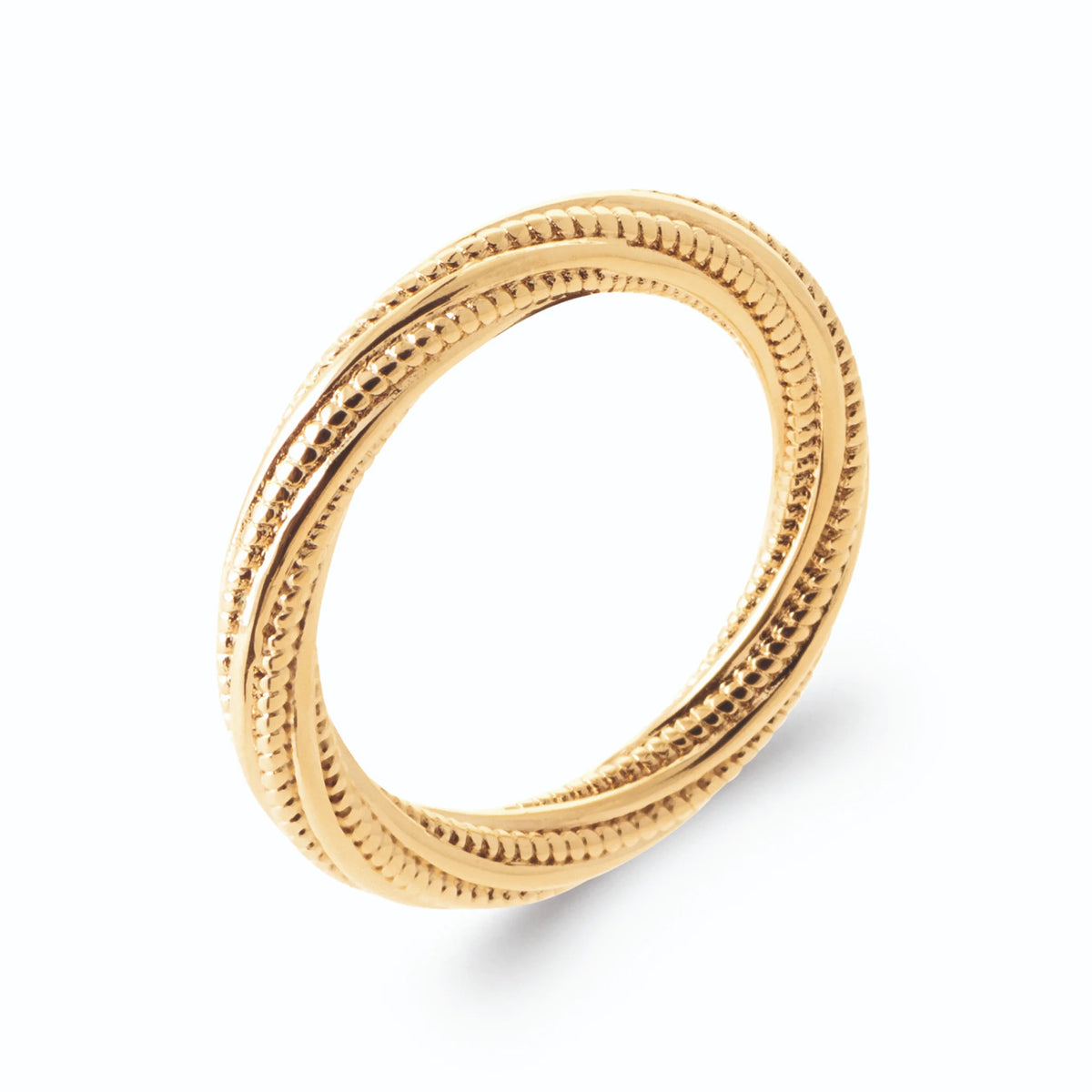 Bague fils d’or torsadés entrelacés en plaqué or