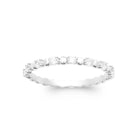 Bague fine anneau semé de zircons en argent 925