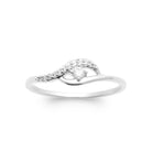 Bague fine boucle pavée de zircons en argent 925