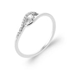 Bague fine boucle pavée de zircons en argent 925