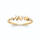 Bague fine étoiles d’or et zircons en plaqué or