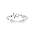 Bague fine étoiles serties de zircons en argent 925, vue de face