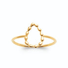 Bague fine goutte ajourée de grains d’or en plaqué or
