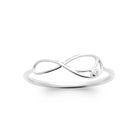 Bague fine infini et petit zircon en argent 925