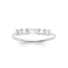 Bague fine ligne de zircons baguettes et ronds en argent 925