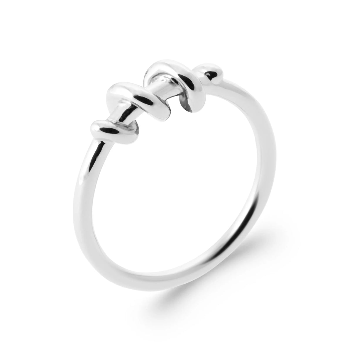 Bague fine nœud enroulé en argent 925 rhodié