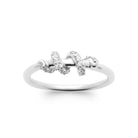 Bague fine nœud pavé de zircons en argent 925