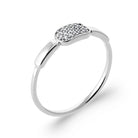 Bague fine petit cœur pavé de zircons en argent 925