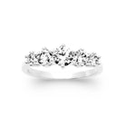 Bague fine rang de cinq zircons en dégradé en argent 925