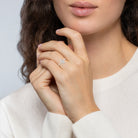 Bague fine trio de zircons asymétrique en argent 925