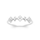 Bague fine trois losanges de zircons en argent 925