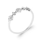 Bague fine trois losanges de zircons en argent 925